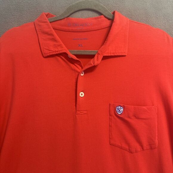 B. Draddy Liam Polo Shirt Pima Cotton Mens XL Solid Red Short Sleeve BFCC - Picture 1 of 9